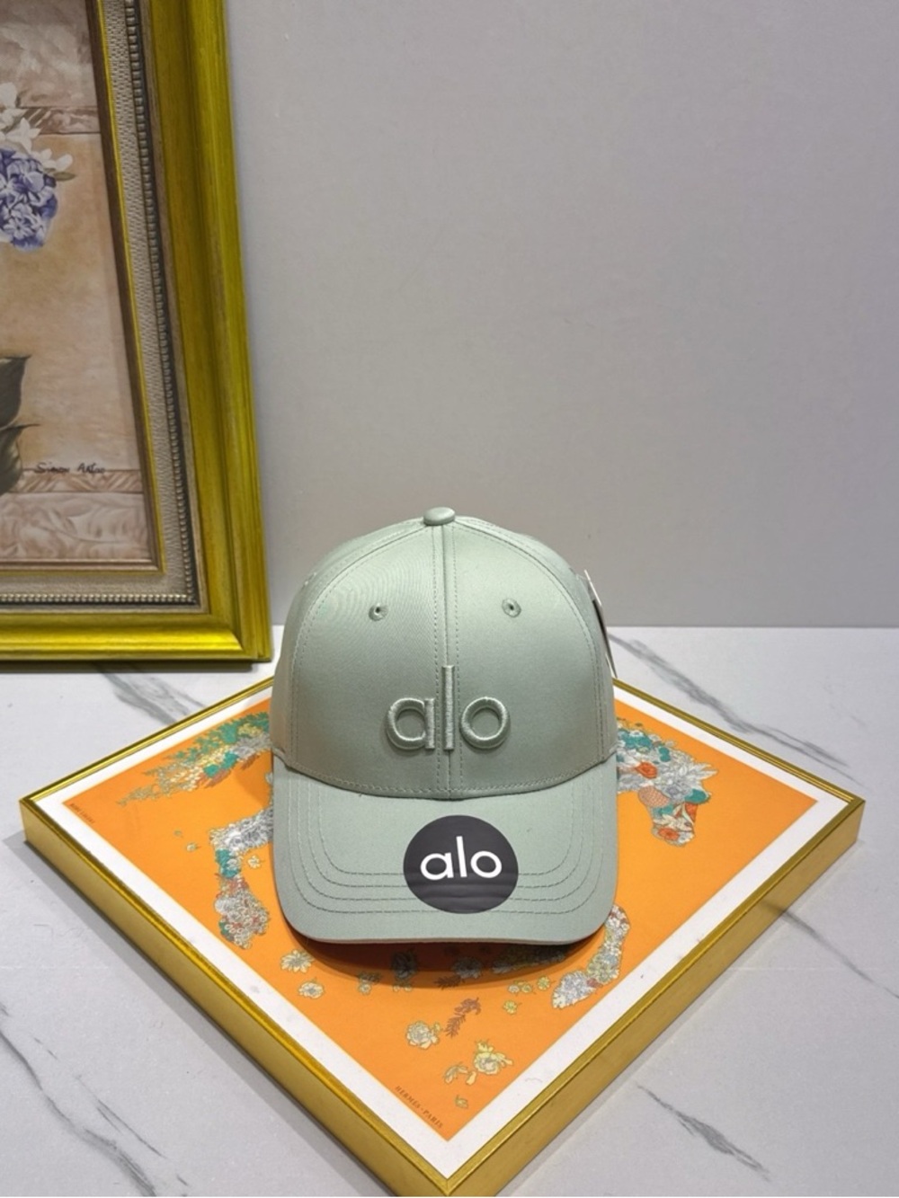 ALO Yoga Sage Green Embroidered Logo Baseball Hat